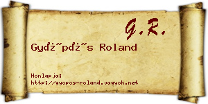 Gyöpös Roland névjegykártya